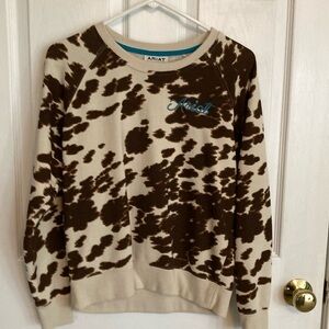 Women Ariat cow print sweatshirt